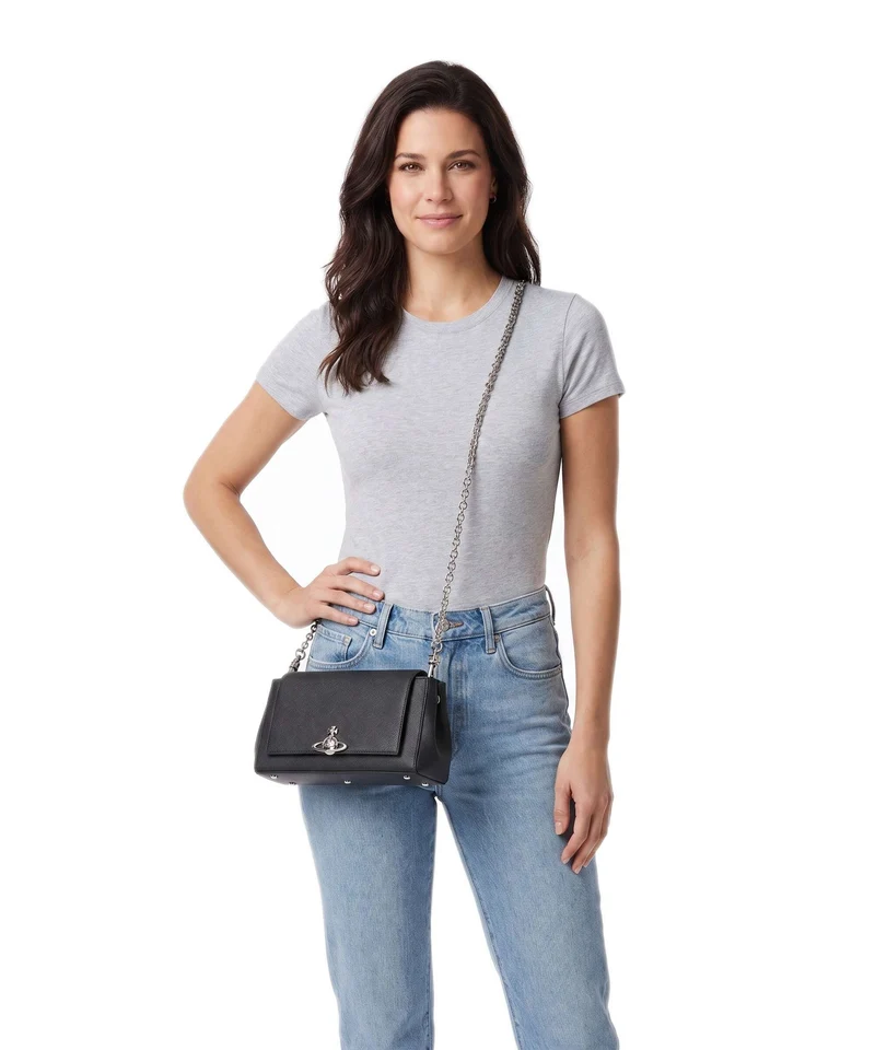 Vivienne Westwood Hazel Saffiano Plain Medium Schultertasche black