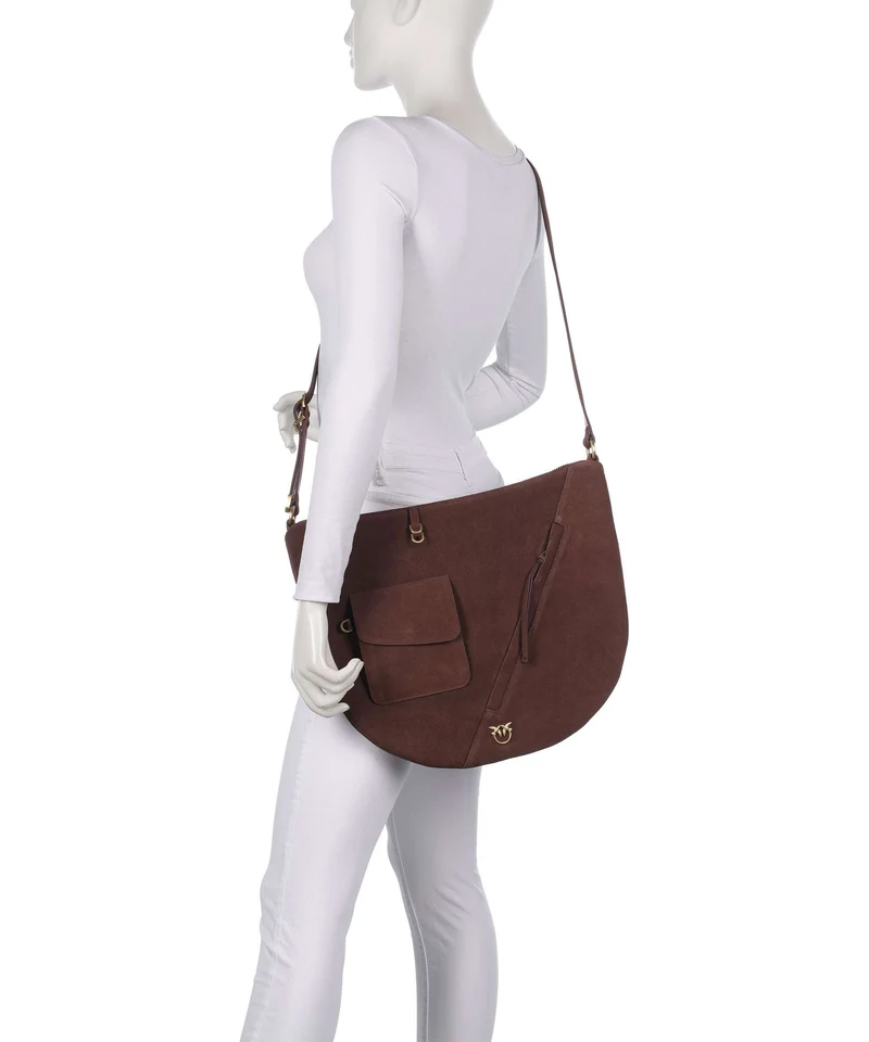 Pinko Luna Big Beuteltasche castano intenso/matt gold