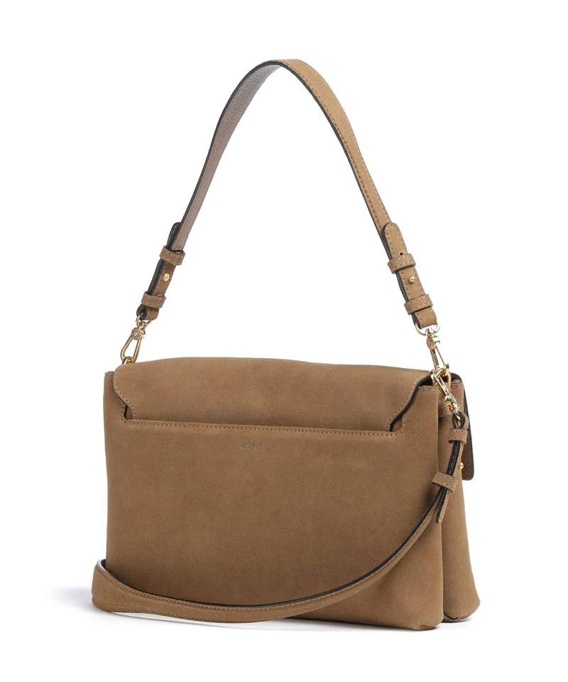 Abro Suede Twist Schultertasche cappuccino