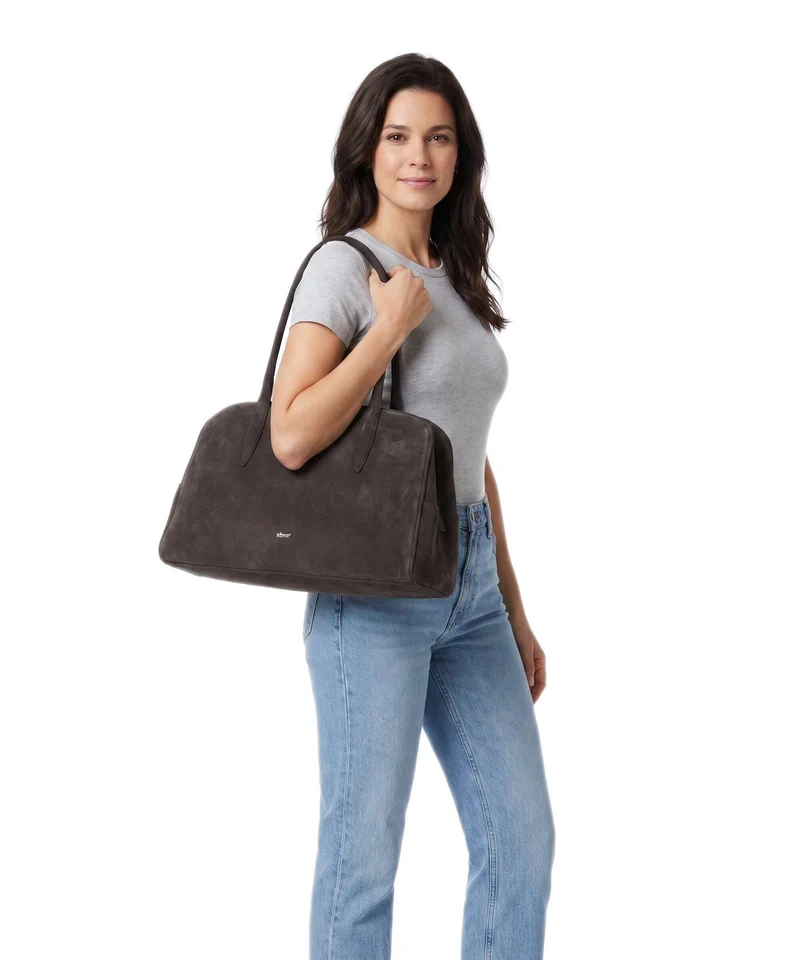 Abro Suede Amara Schultertasche dark brown