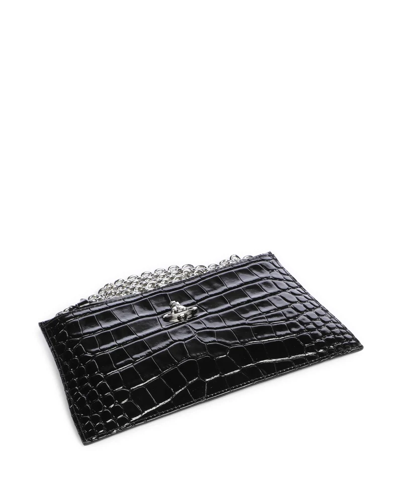 Vivienne Westwood Embossed Croc Small Clutch black