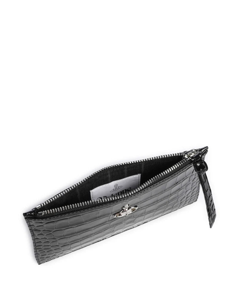 Vivienne Westwood Embossed Croc Small Clutch black