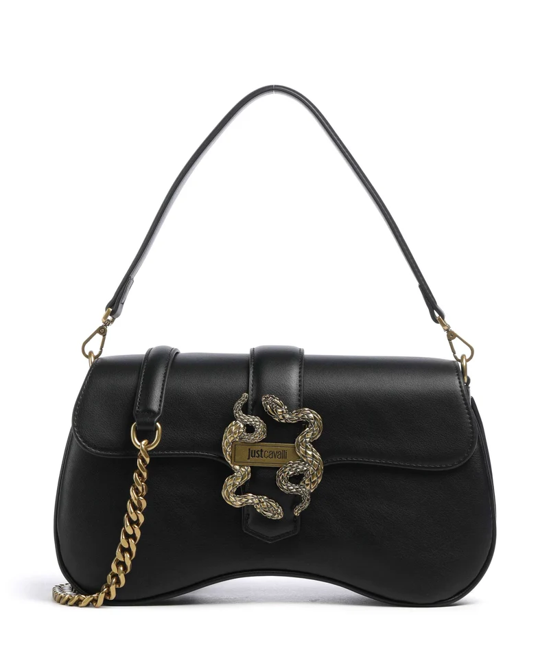 Just Cavalli Iconic Snakes Schultertasche black