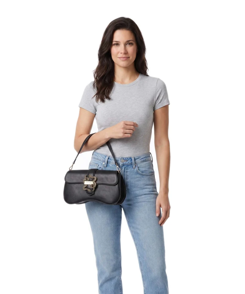 Just Cavalli Iconic Snakes Schultertasche black