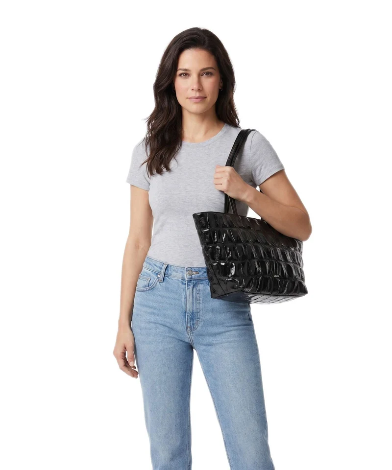 Abro Maxxi Cocco Alba Shopper black/nickel