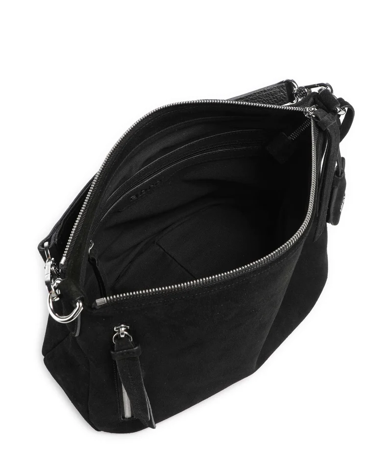 Abro Suede Juna Small Beuteltasche black/nickel