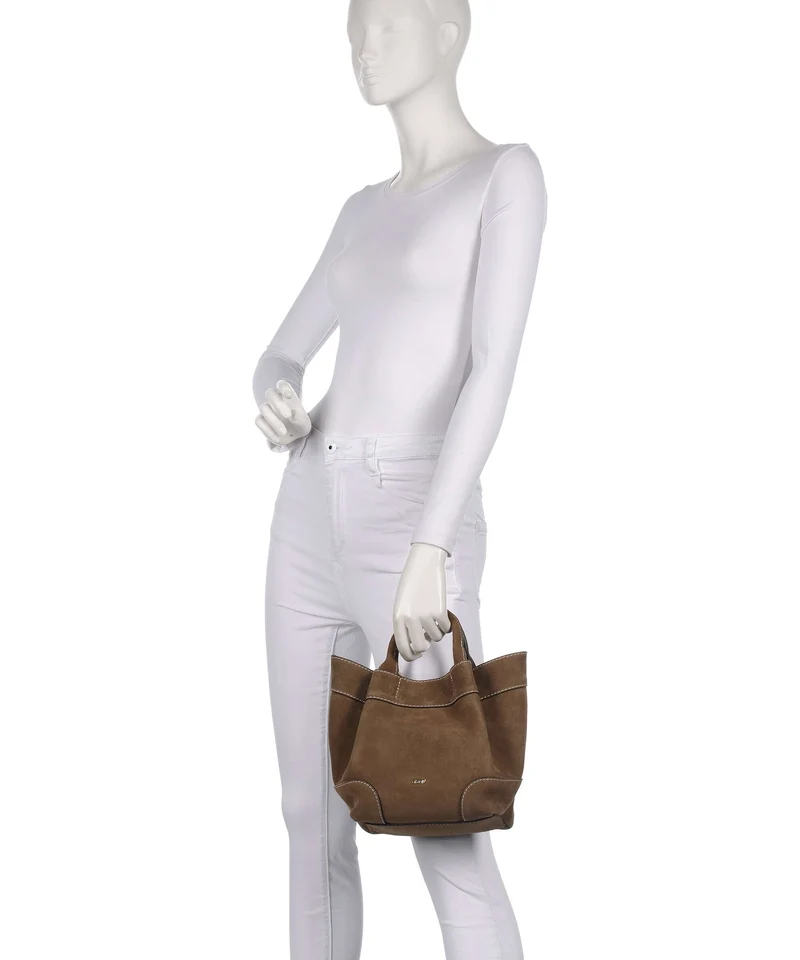 Abro Suede Essential Small Handtasche khaki