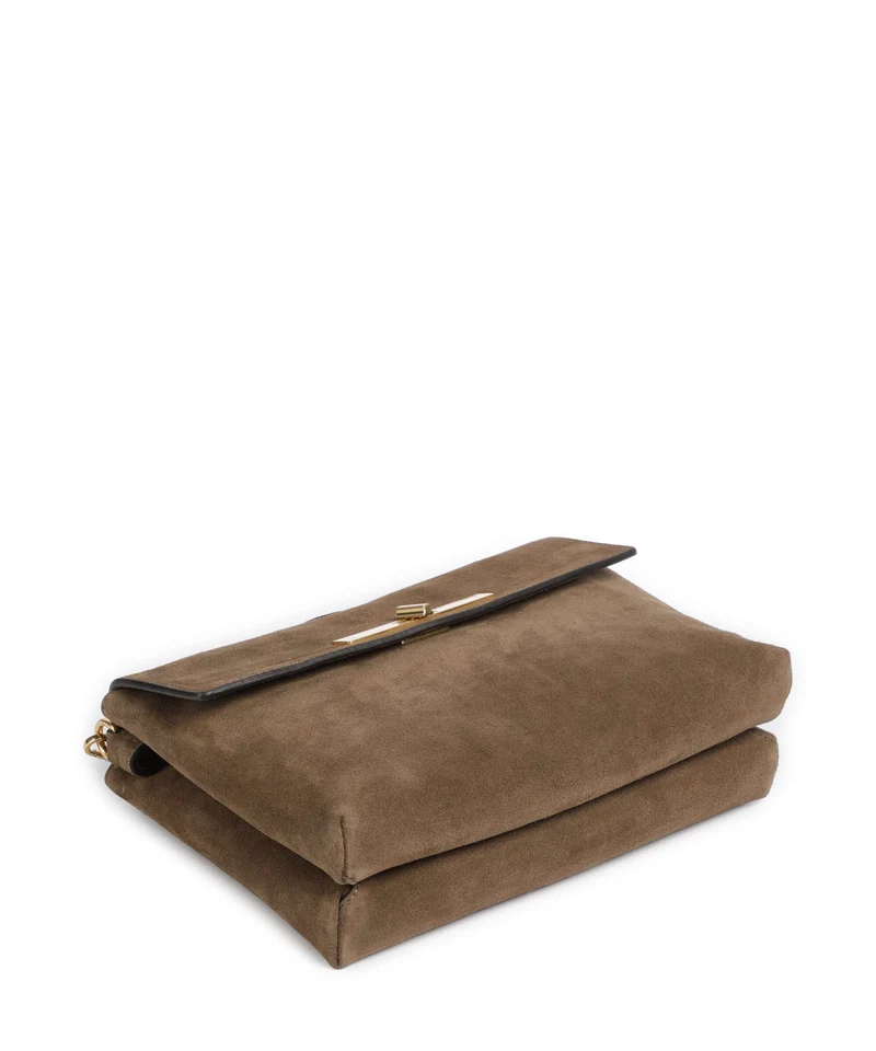 Abro Suede Twist Schultertasche khaki