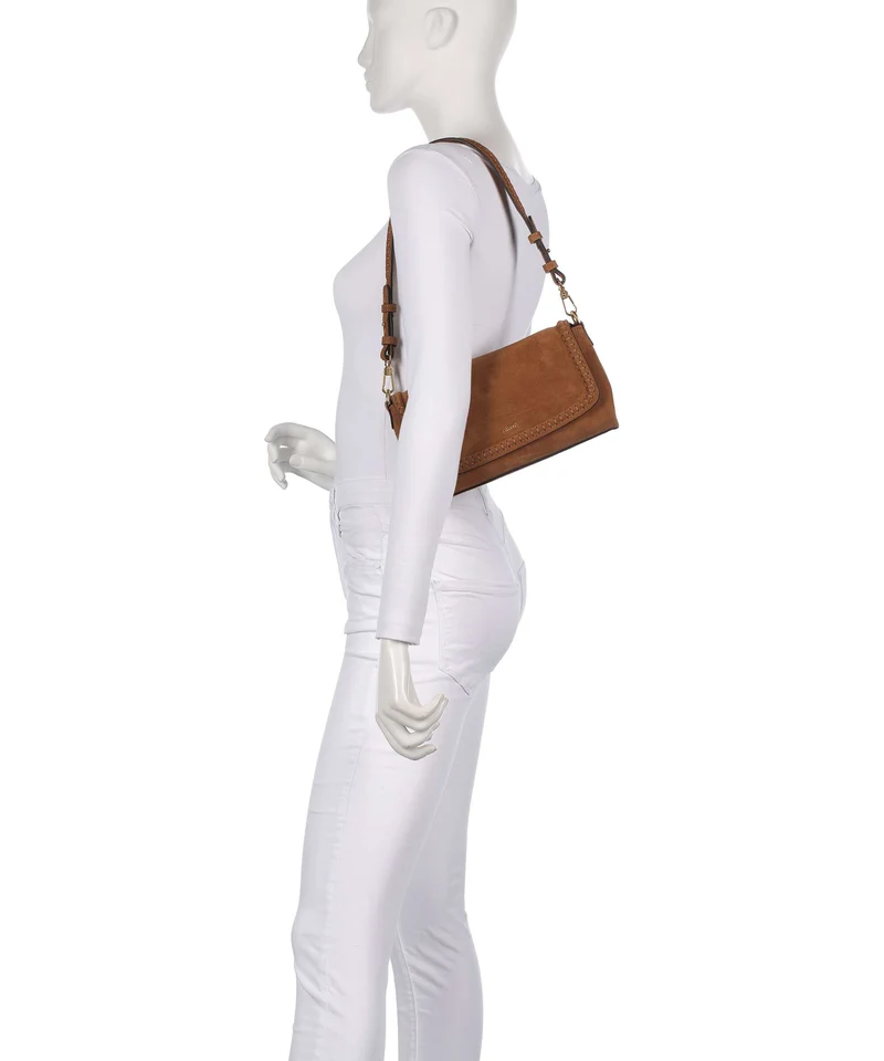 Abro Suede Signature Schultertasche cuoio