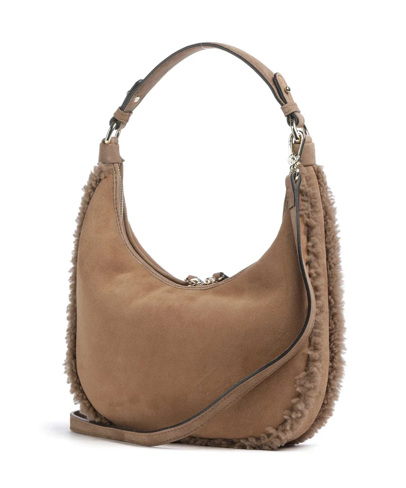Abro Shearling Nana Mini Schultertasche cappuccino