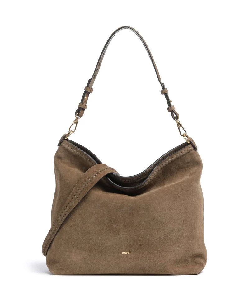 Abro Suede Signature Beuteltasche khaki