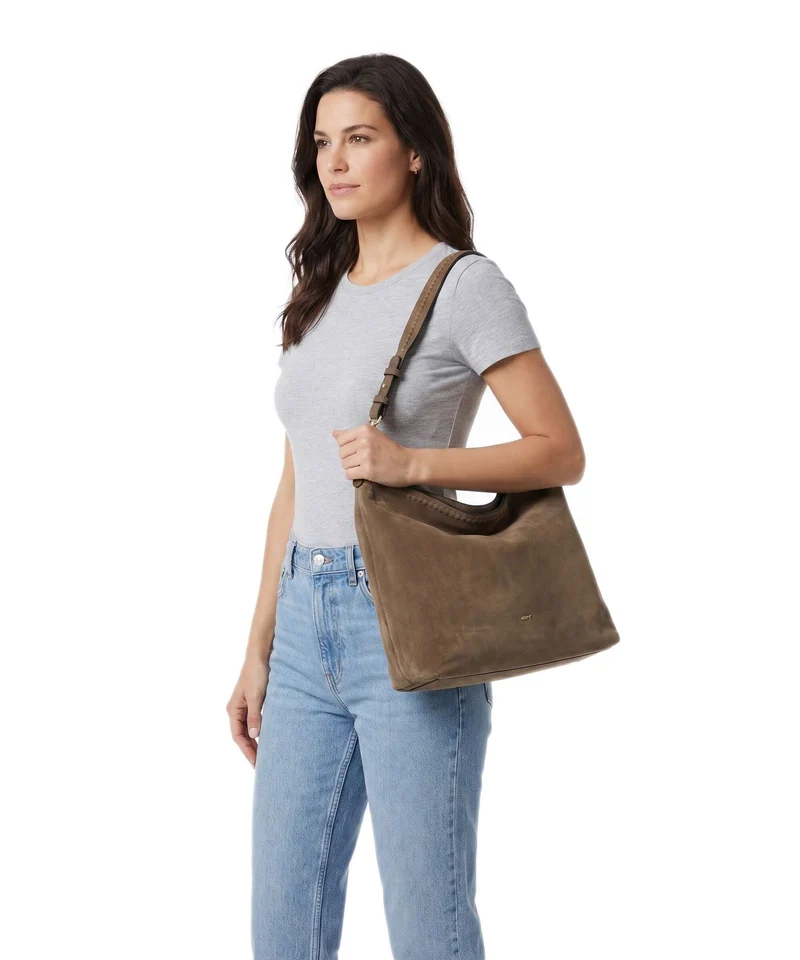 Abro Suede Signature Beuteltasche khaki