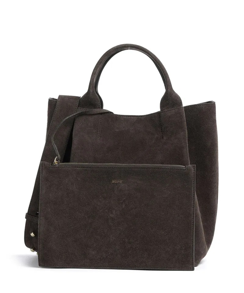 Abro Suede Essential Medium Handtasche dark brown