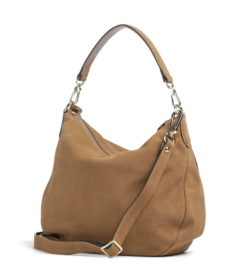 Abro Suede Juna Small Beuteltasche cappuccino