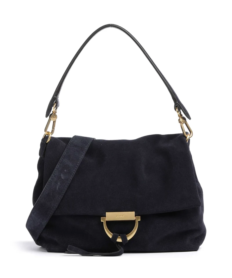 Abro Suede Temi Medium Schultertasche navy