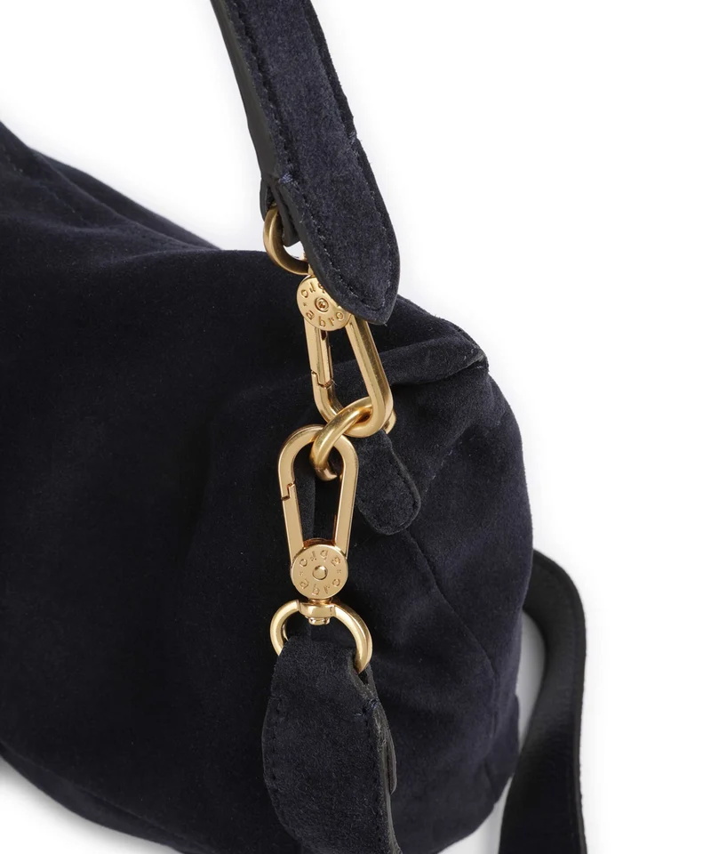 Abro Suede Temi Medium Schultertasche navy