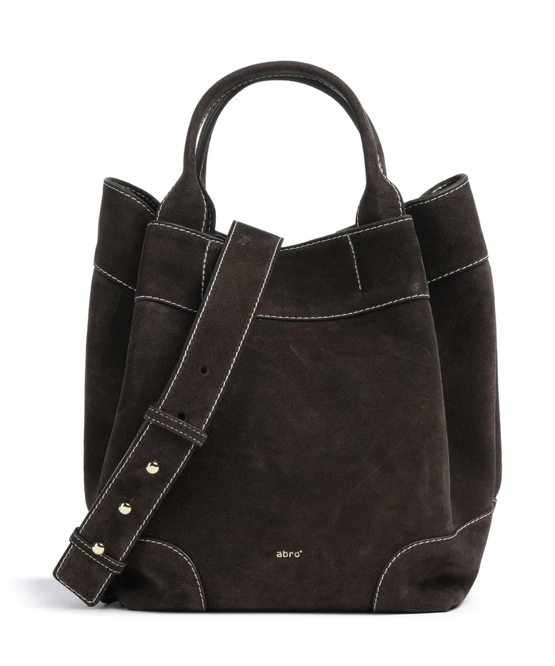 Abro Suede Essential Medium Handtasche dark brown