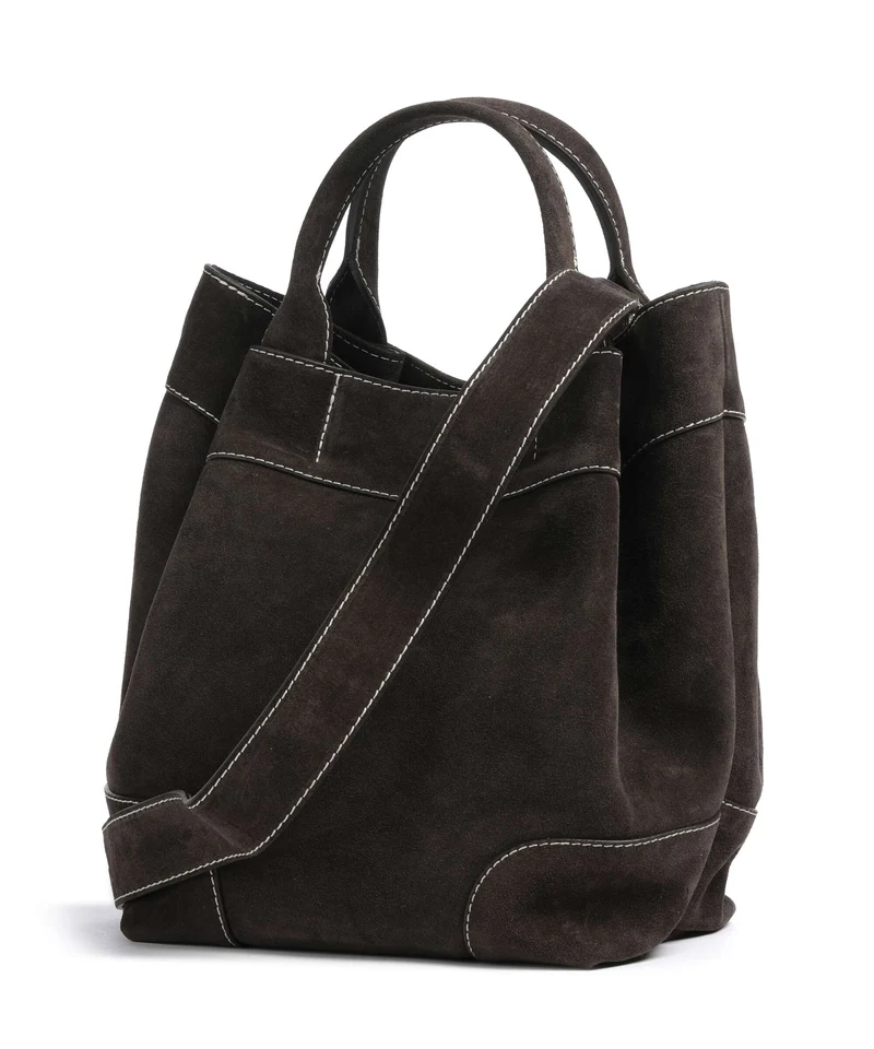 Abro Suede Essential Medium Handtasche dark brown