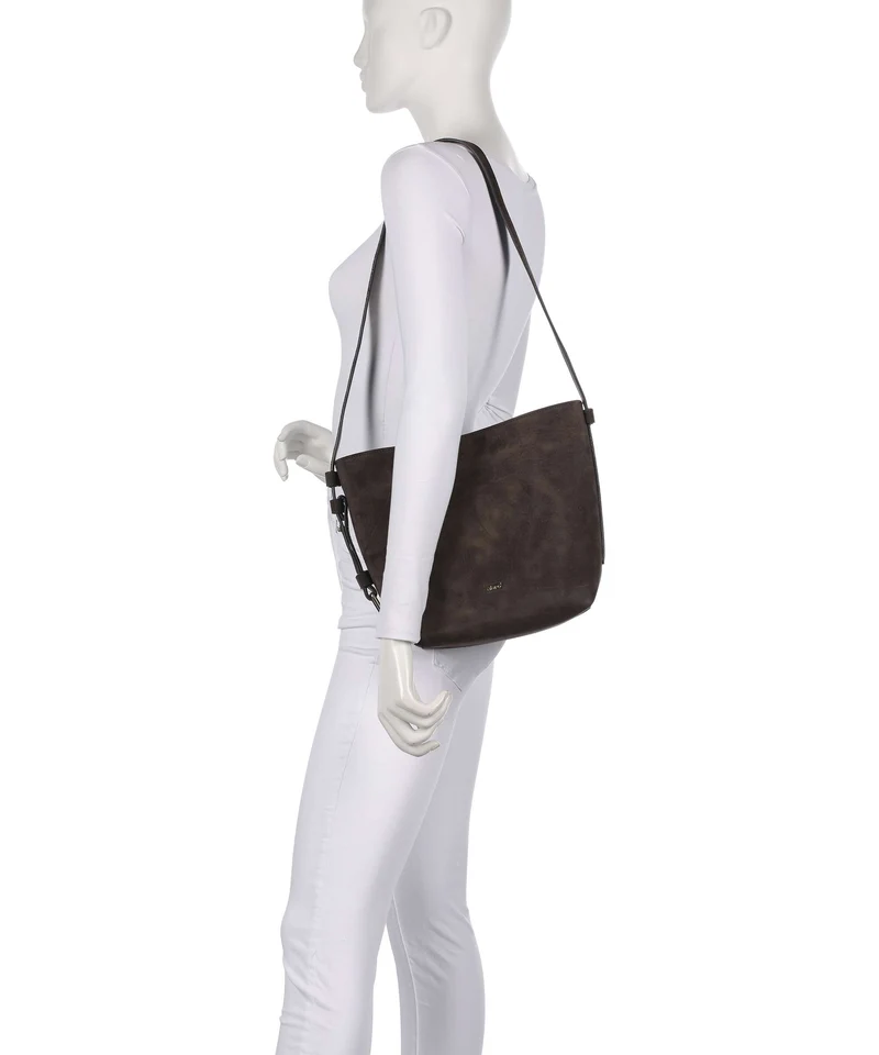 Abro Suede Cosmo Beuteltasche dark brown