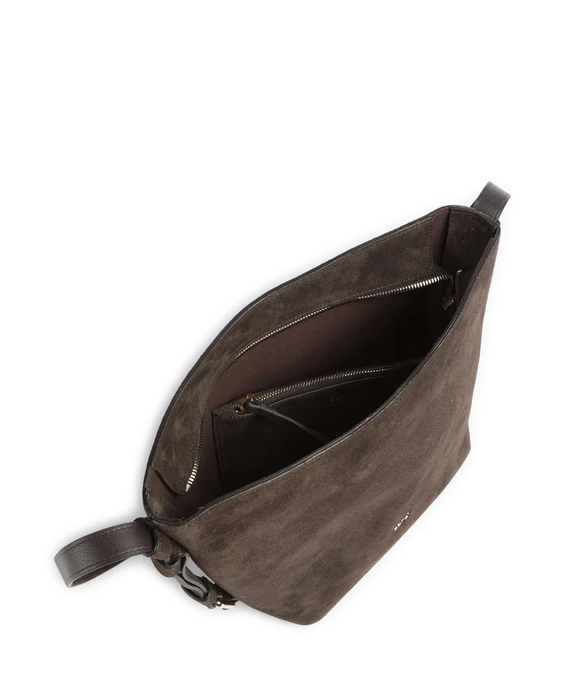 Abro Suede Cosmo Beuteltasche dark brown
