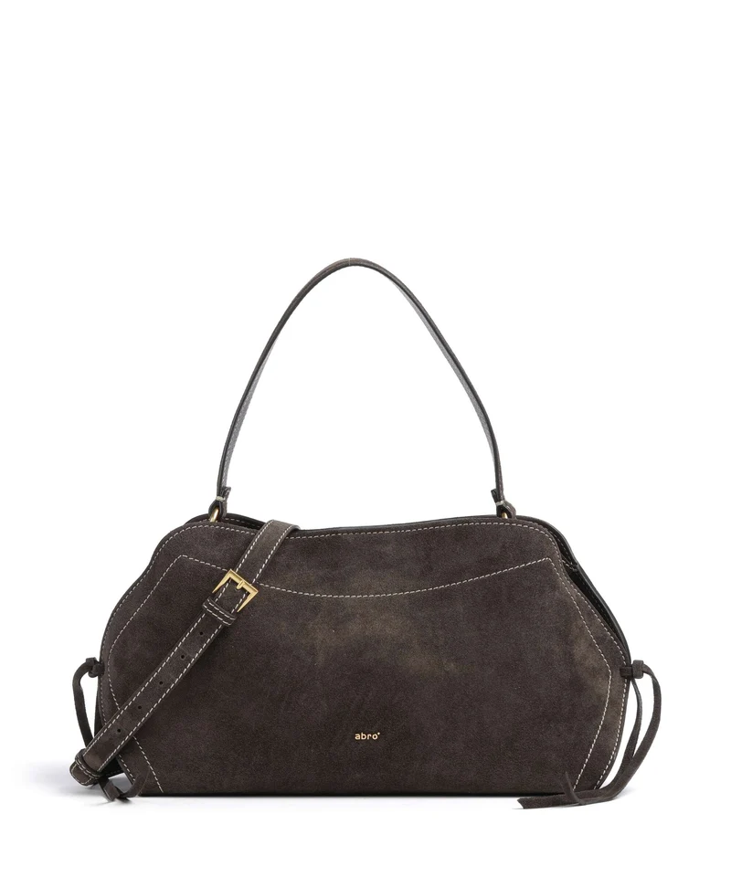 Abro Suede Necessity Small Schultertasche dark brown