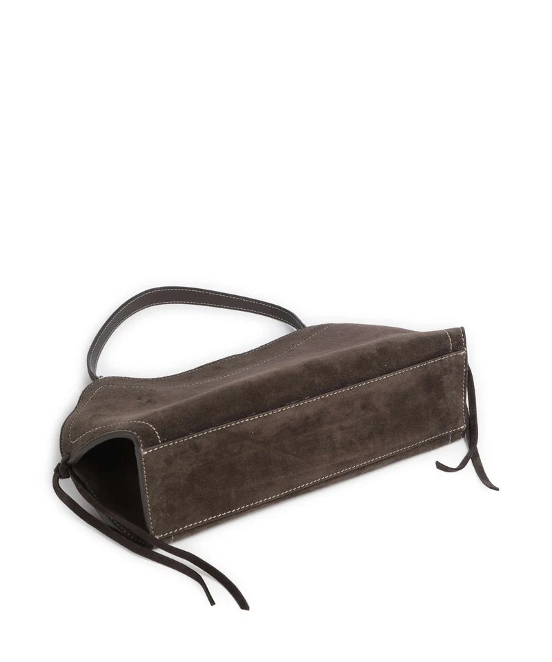 Abro Suede Necessity Small Schultertasche dark brown