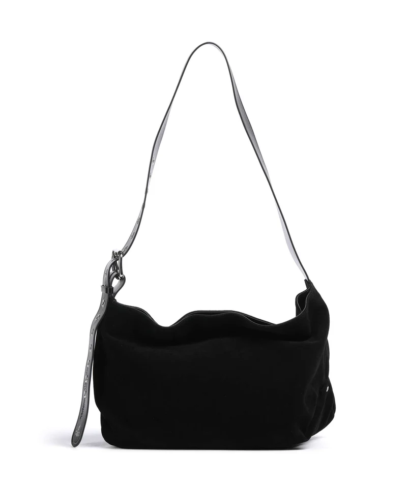 Vivienne Westwood Maxime Suede Medium Beuteltasche black