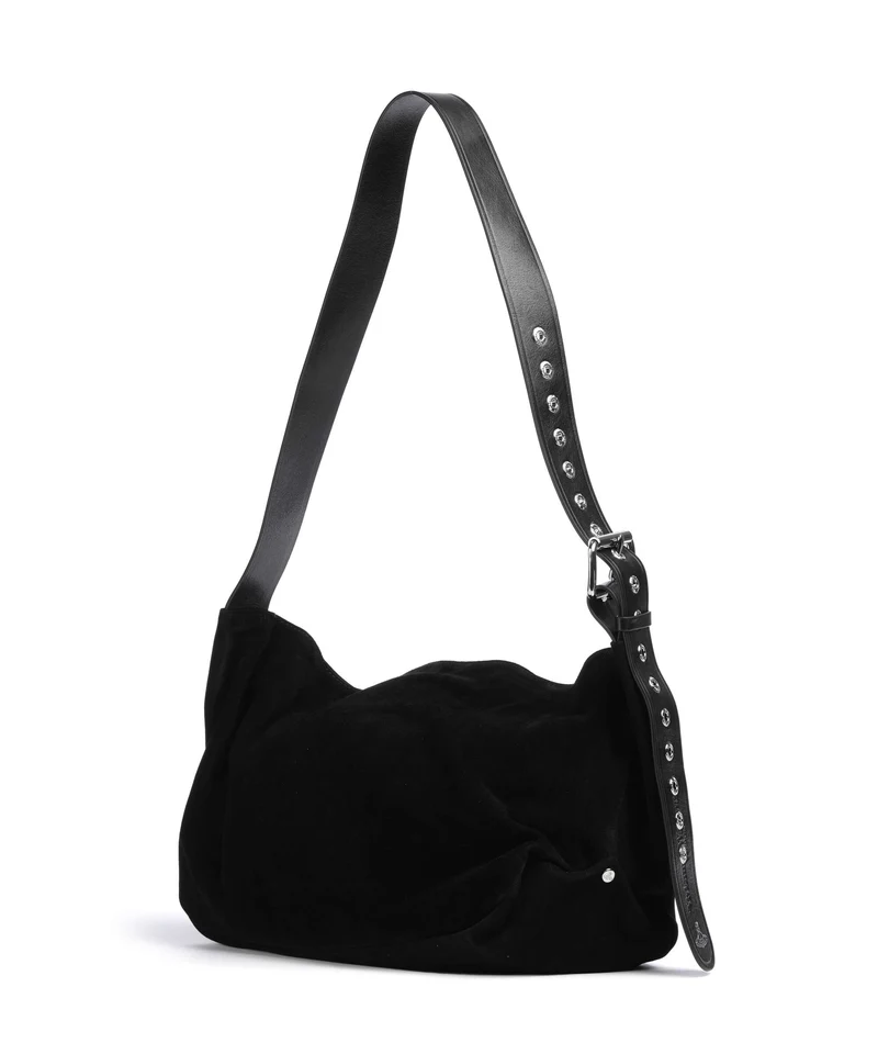 Vivienne Westwood Maxime Suede Medium Beuteltasche black