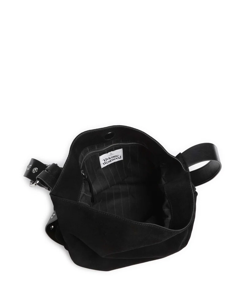 Vivienne Westwood Maxime Suede Medium Beuteltasche black