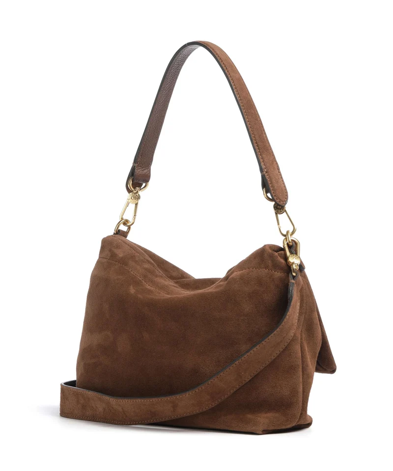 Abro Suede Temi Medium Schultertasche wood