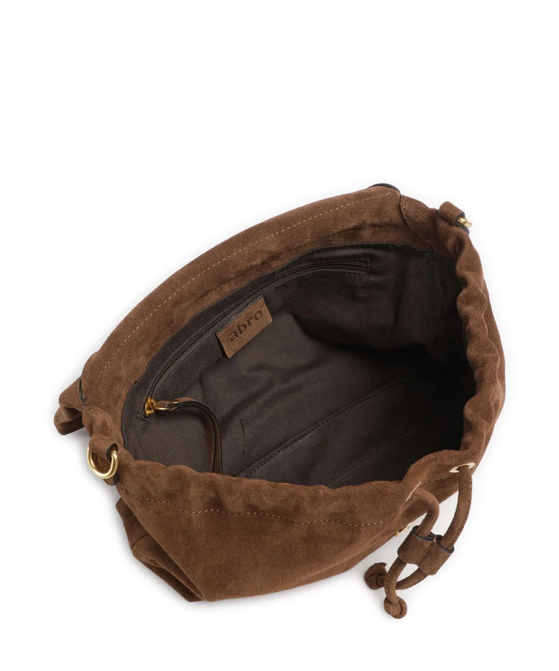 Abro Suede Temi Medium Schultertasche wood