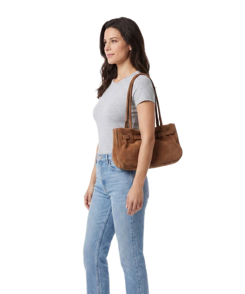 Abro Suede Jill Schultertasche cuoio