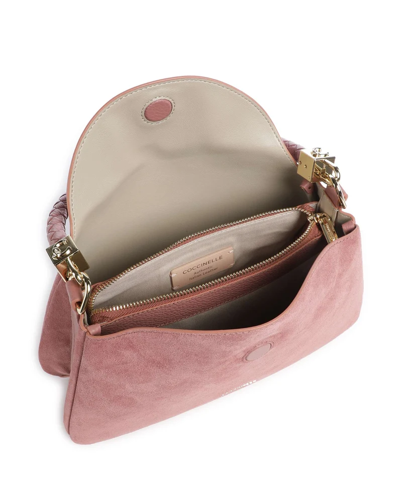 Coccinelle Tiggy Suede Schultertasche winter rose