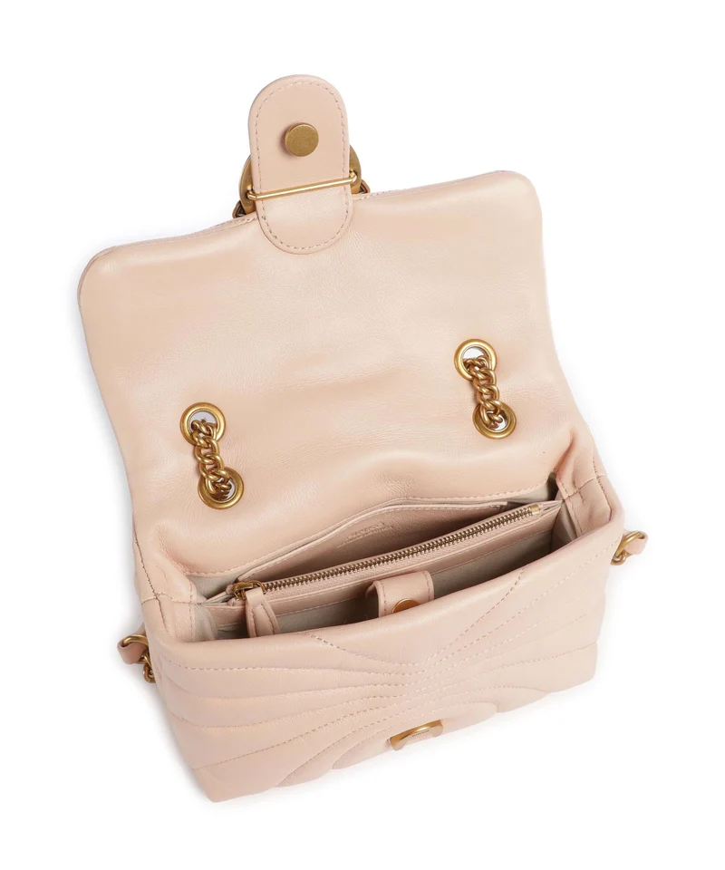 Pinko Love Puff Mini Schultertasche rosa cammeo/antique gold