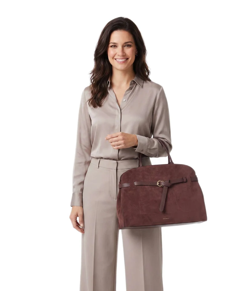 Coccinelle Sabine Suede Handtasche berry