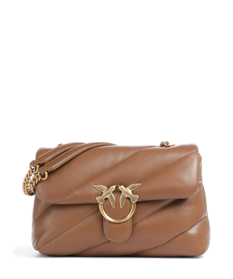 Pinko Love Puff Classic Schultertasche marrone cognac/antique gold