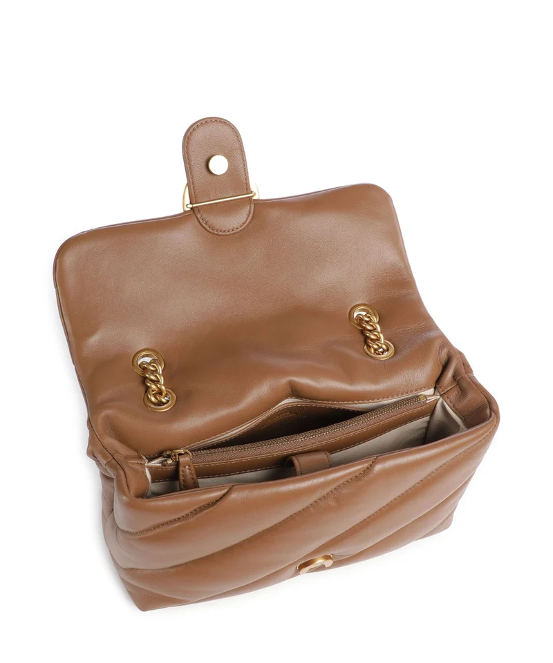 Pinko Love Puff Classic Schultertasche marrone cognac/antique gold