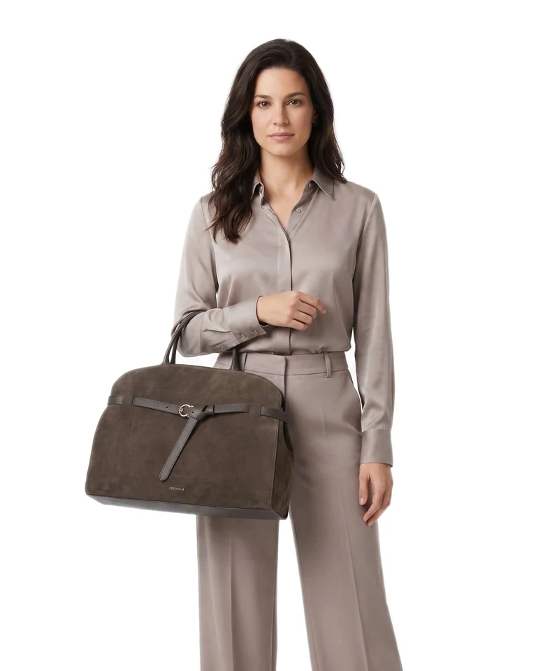 Coccinelle Sabine Suede Handtasche fango