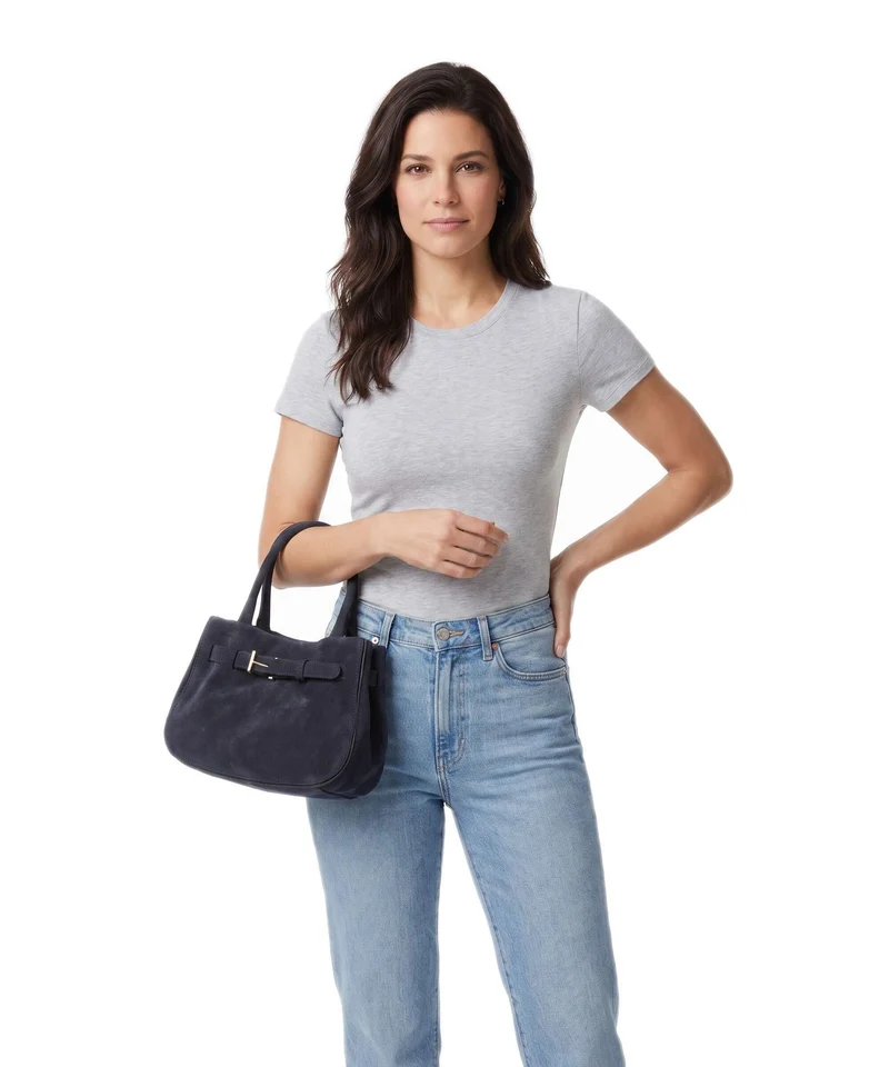 Abro Suede Jill Handtasche navy