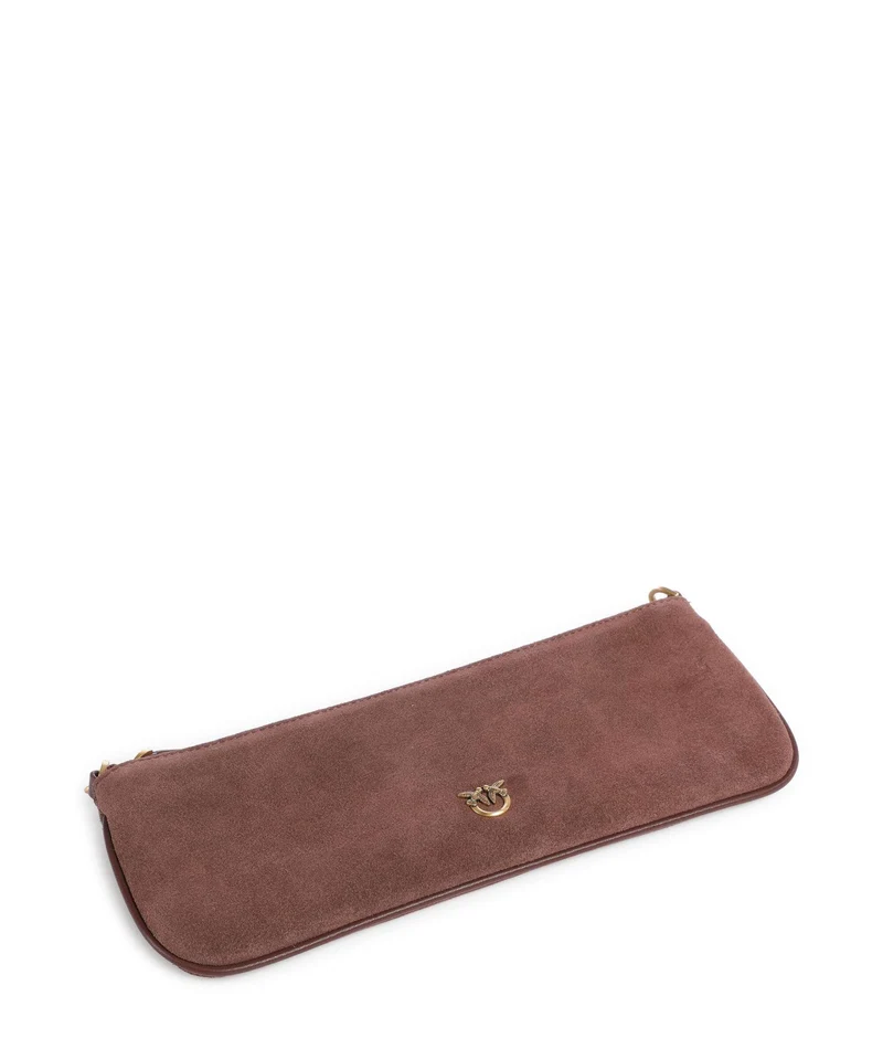 Pinko Flat Horizontal Schultertasche castano intenso/antique gold