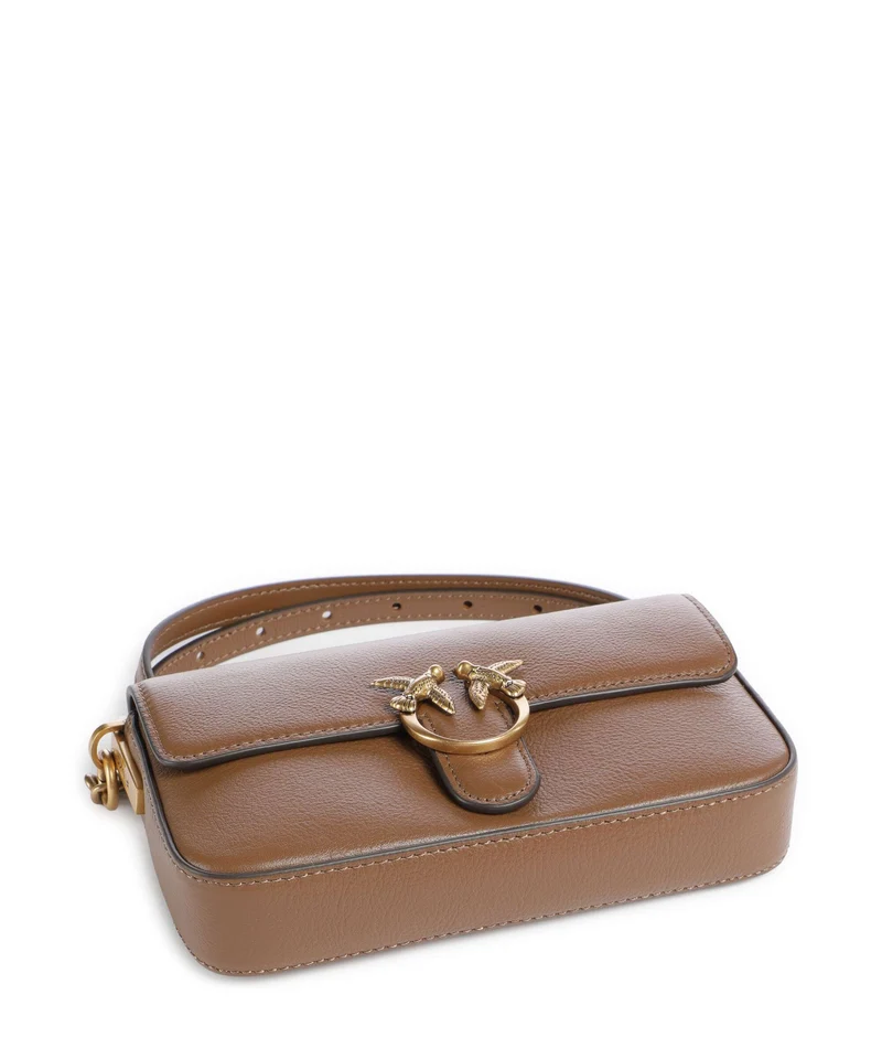Pinko Love One Baby Slouchy Umhängetasche marrone cognac/antique gold