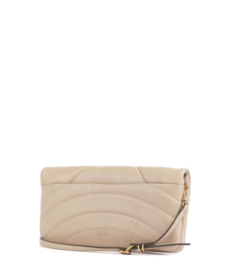 Pinko Click Horizontal Classic Umhängetasche beige/grigio fumo/antique gold
