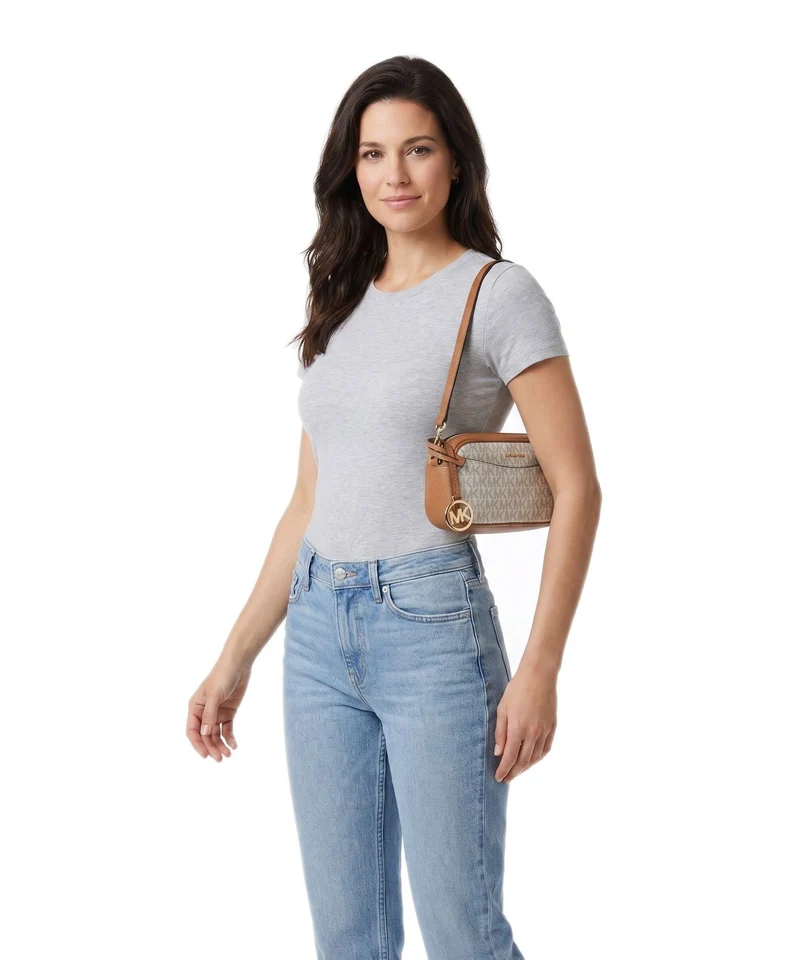 Michael Kors May Small Schultertasche vanilla/acorn