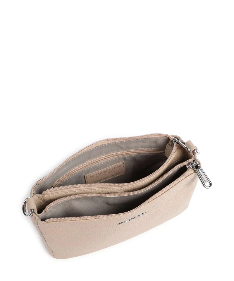 Mandarina Duck Mellow Leather Umhängetasche warm taupe