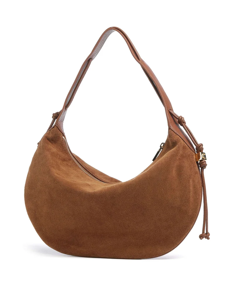 Coccinelle Thess Suede Beuteltasche cognac