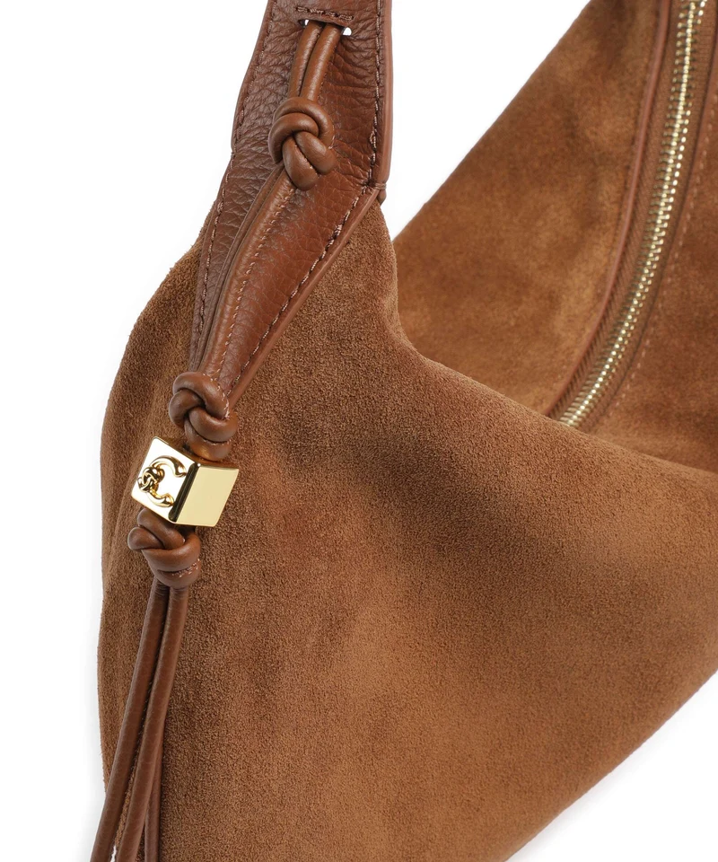 Coccinelle Thess Suede Beuteltasche cognac