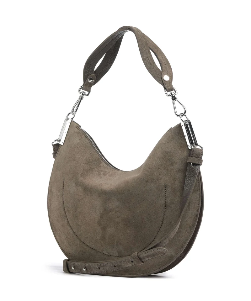 Coccinelle Sunup Suede Beuteltasche fango