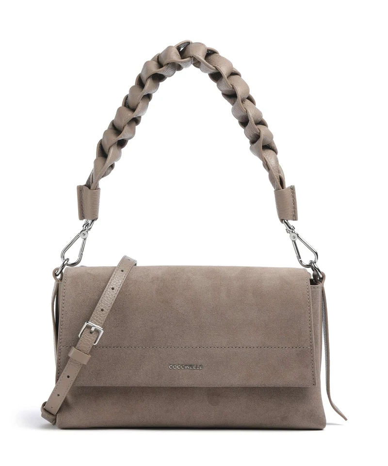 Coccinelle Boheme Suede Schultertasche warm taupe