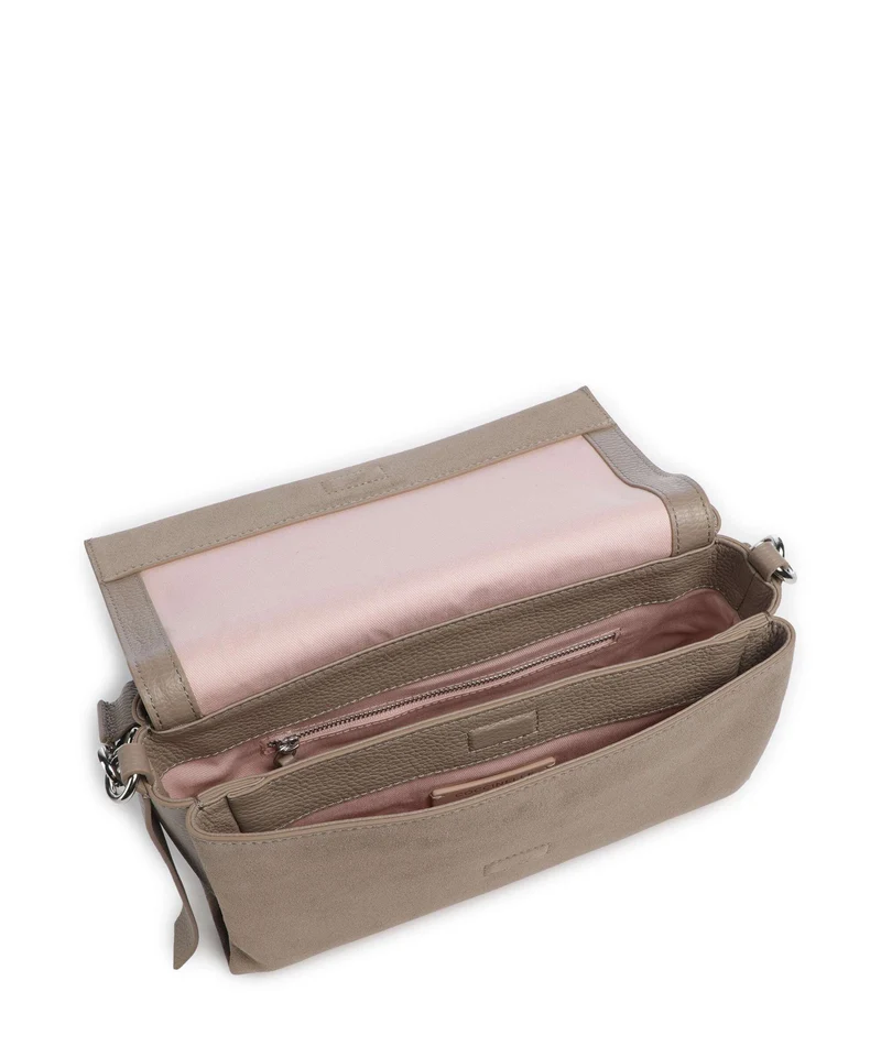 Coccinelle Boheme Suede Schultertasche warm taupe