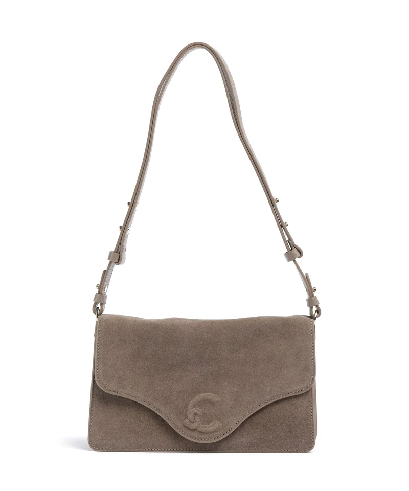 Coccinelle C-Me Softy Suede Schultertasche warm taupe